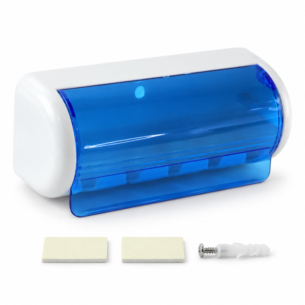 Wall Mounted Toothbrush Holder with Protective Cover (1 Pc)