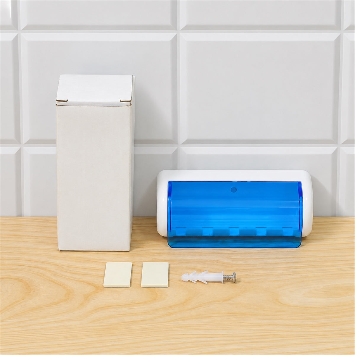 Wall Mounted Toothbrush Holder with Protective Cover (1 Pc)