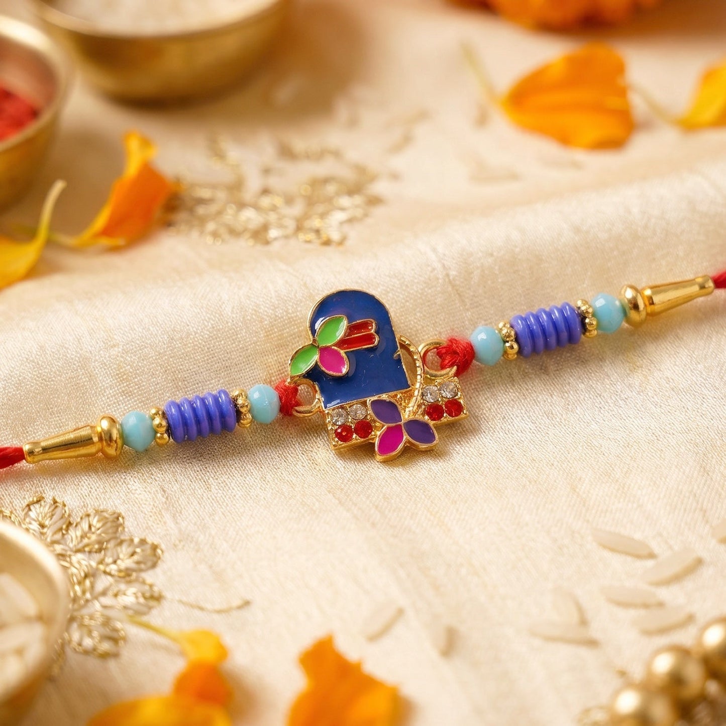 Soft thread of Royal Blue Shiv Rakhi