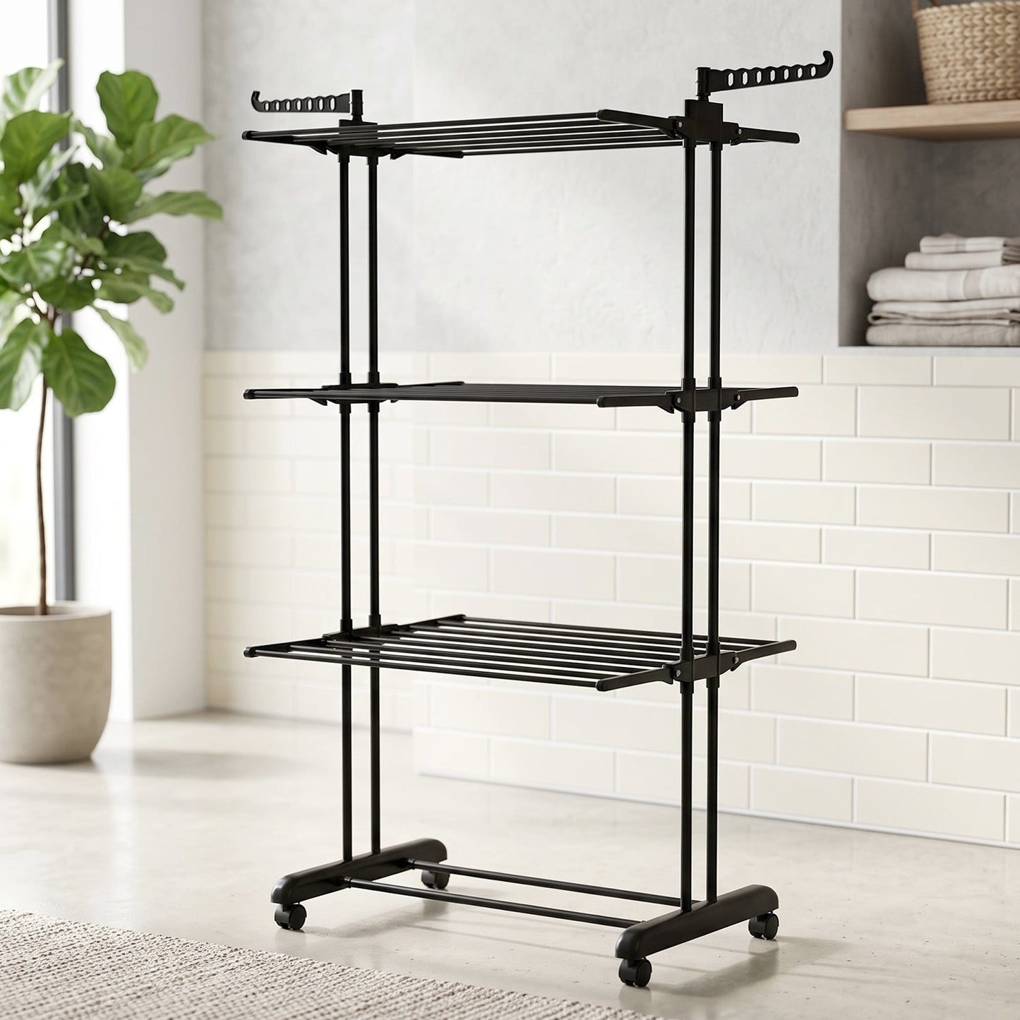 Garment rack folding adjustable view