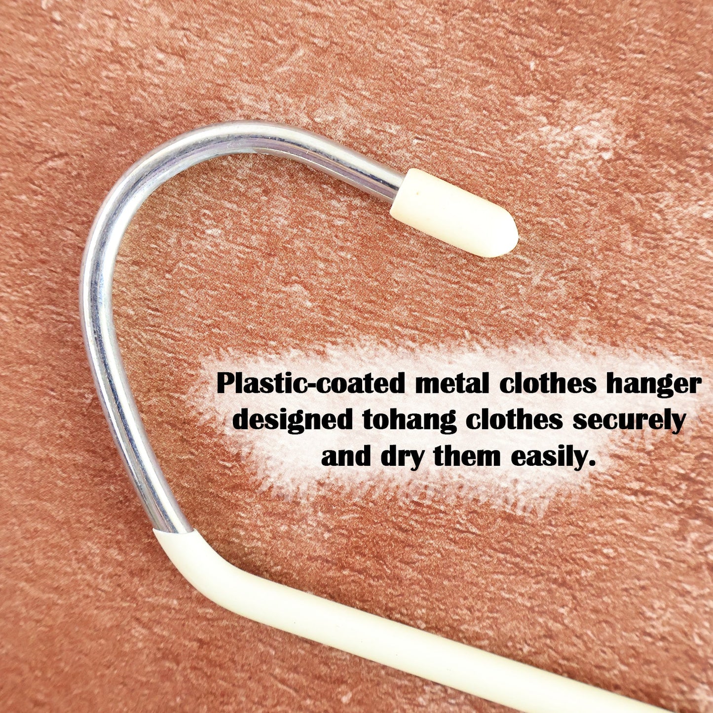 Premium stainless steel Hangers with Silicone Cover Chrome Hook for Clothes (10 Pc / Set)