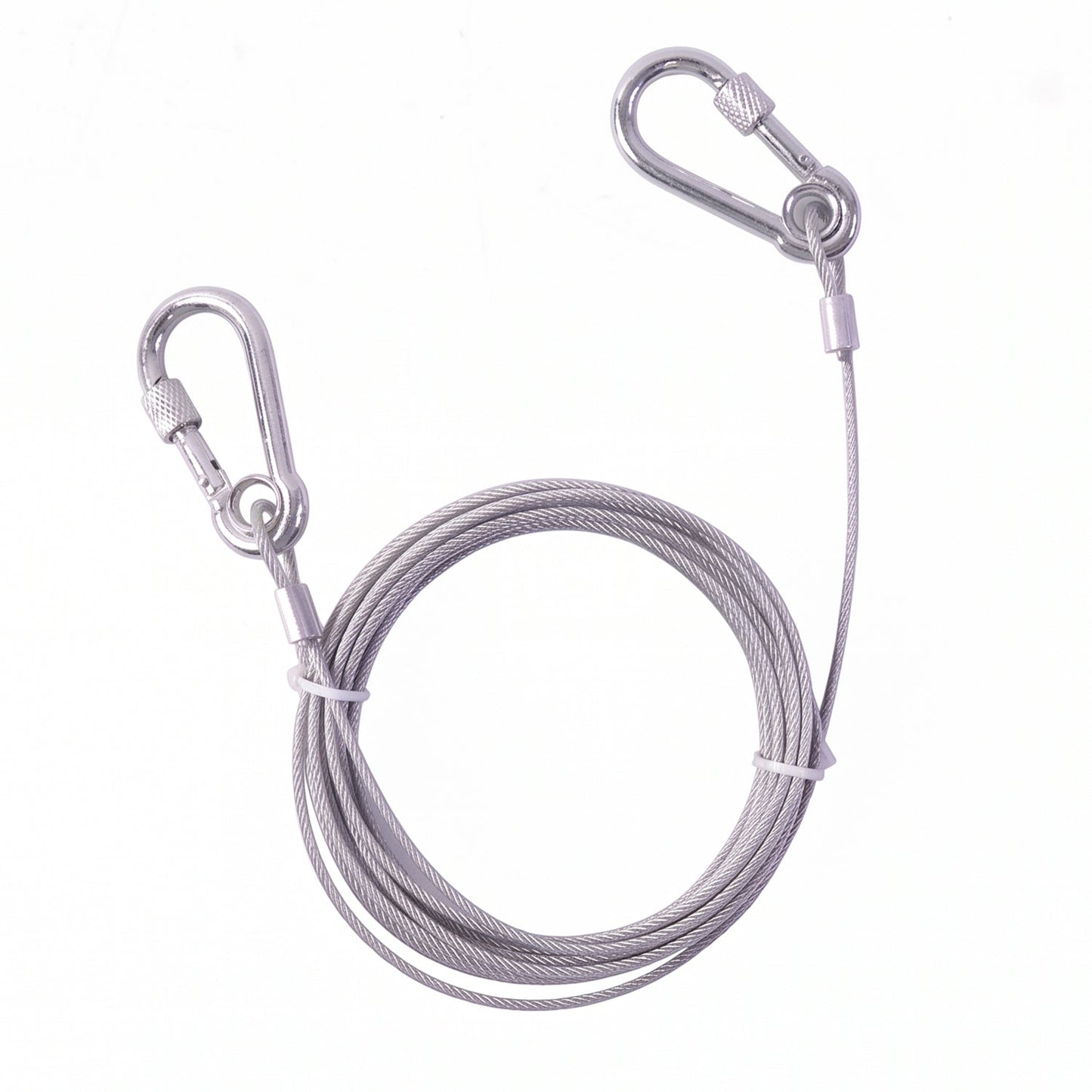 Heavy duty steel clothesline demonstrating its capacity to hold substantial items without sagging.