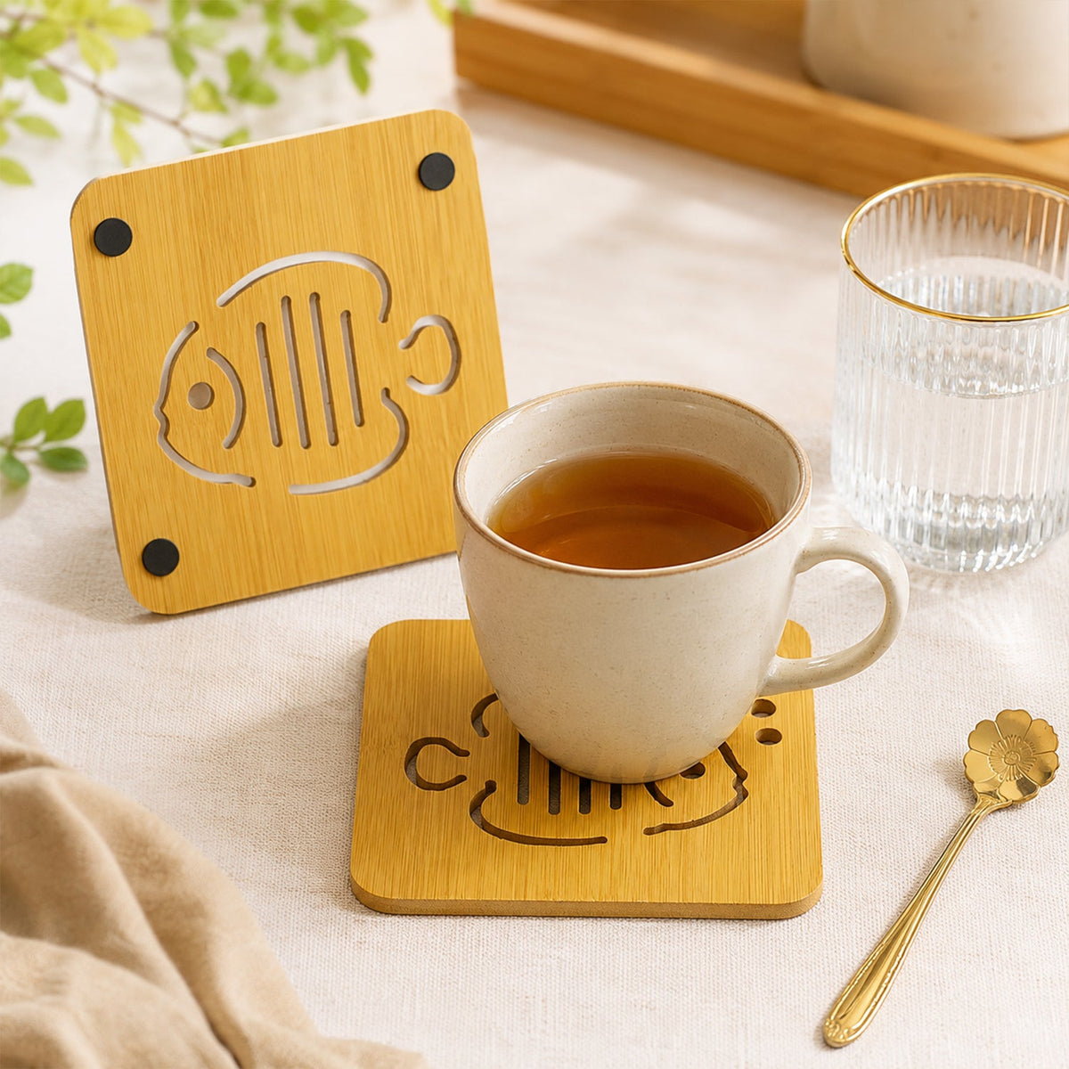 Wooden Tea Cup Coaster