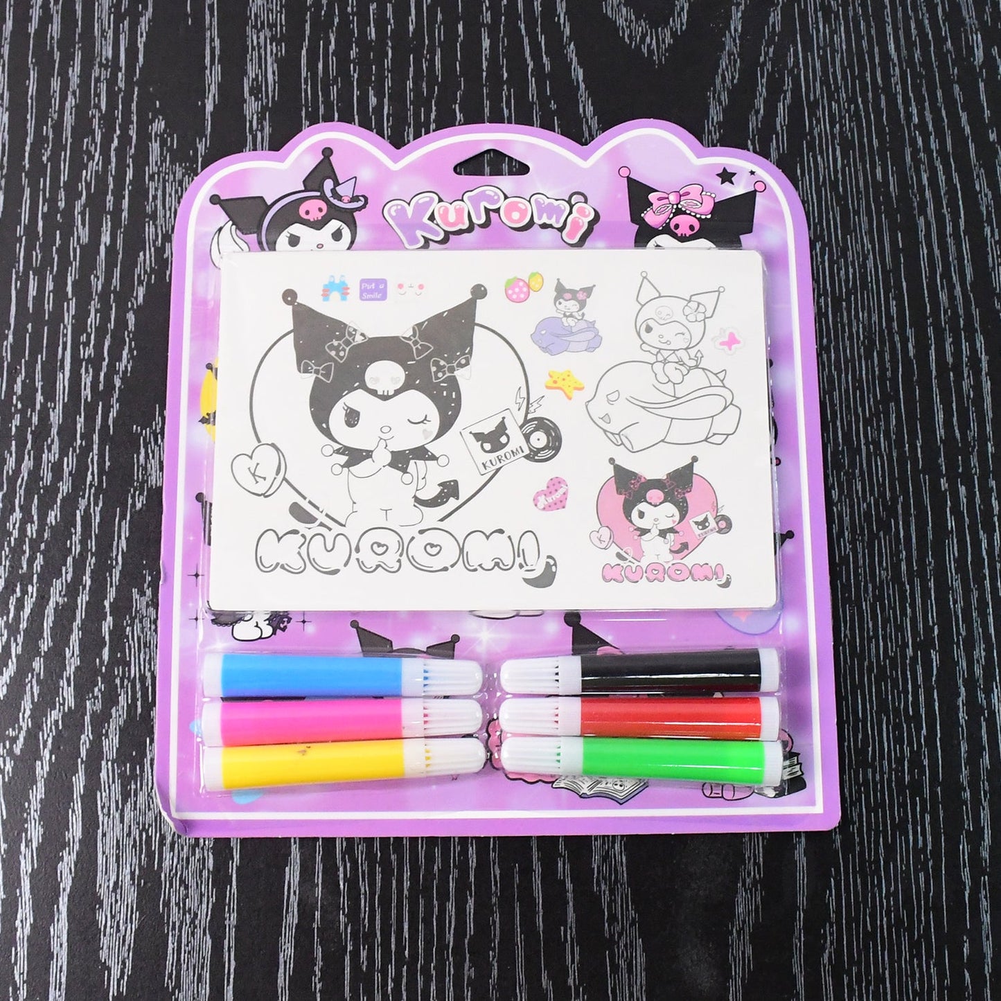 Coloring Book for Kids 6 Sheets with 6 Colorful Markers  (1 Set)