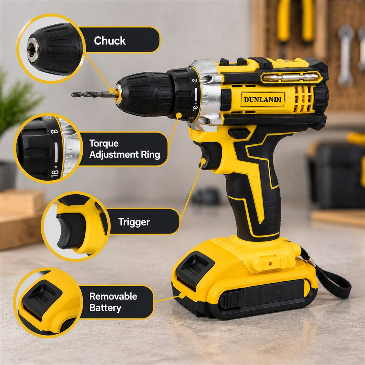 Drill battery charger detail
