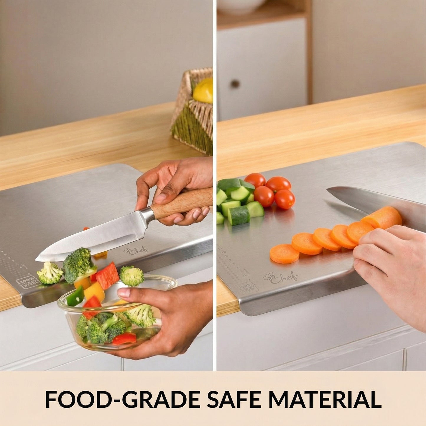 Stainless Steel Chopping Board 35.5x29 Cm, 1mm Thickness 1 Pc