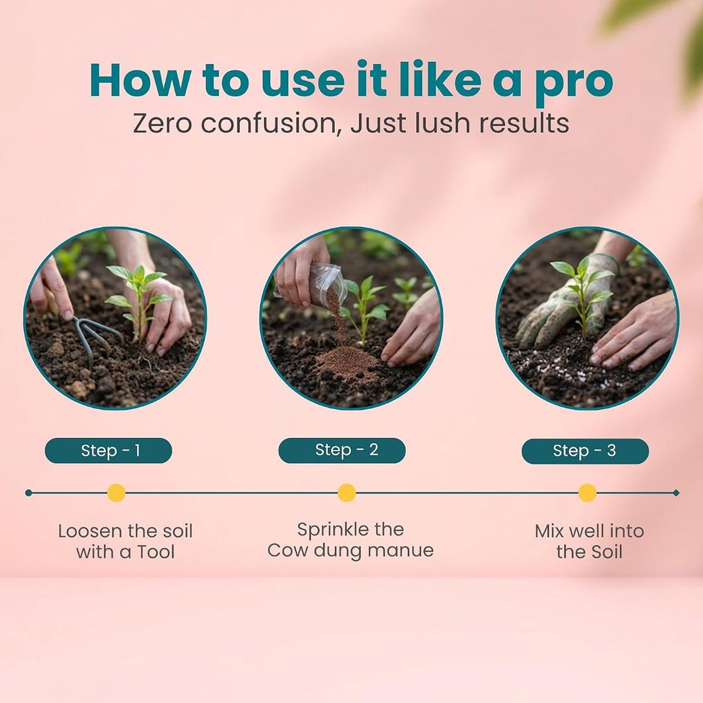 Organic Cow Dung Powder 800g, Natural Soil Improver and Manure for Plants (1 Pc)