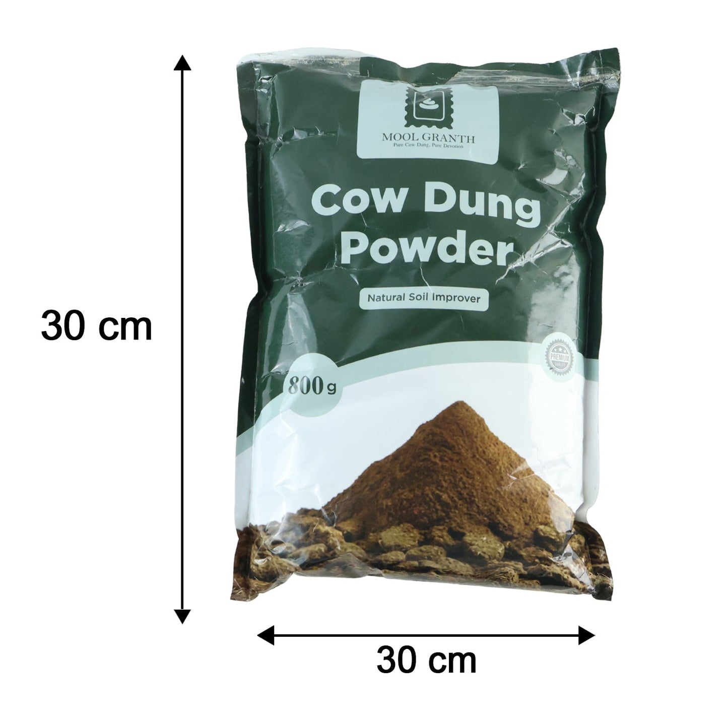 Organic Cow Dung Powder 800g, Natural Soil Improver and Manure for Plants (1 Pc)