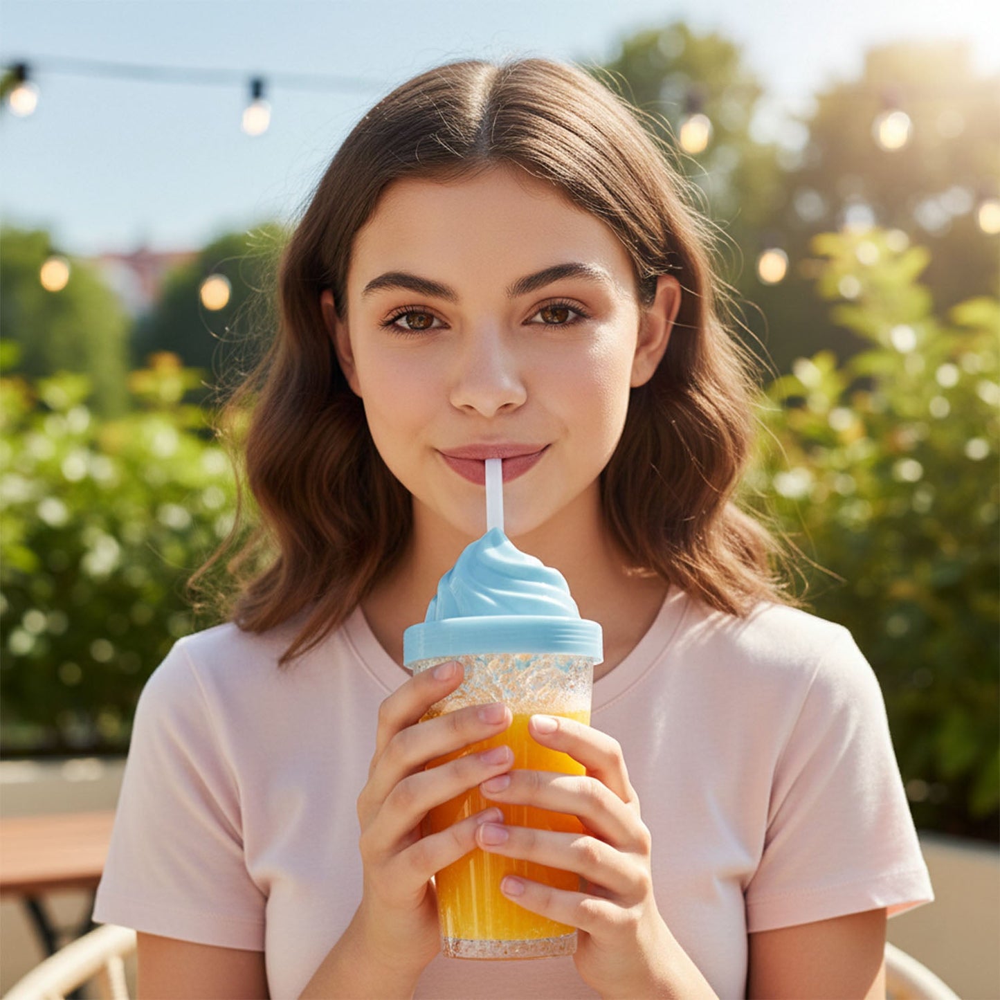 Cute Ice Cream Swirl Design Tumbler Sipper Bottle (500 ML, 1 Pc)