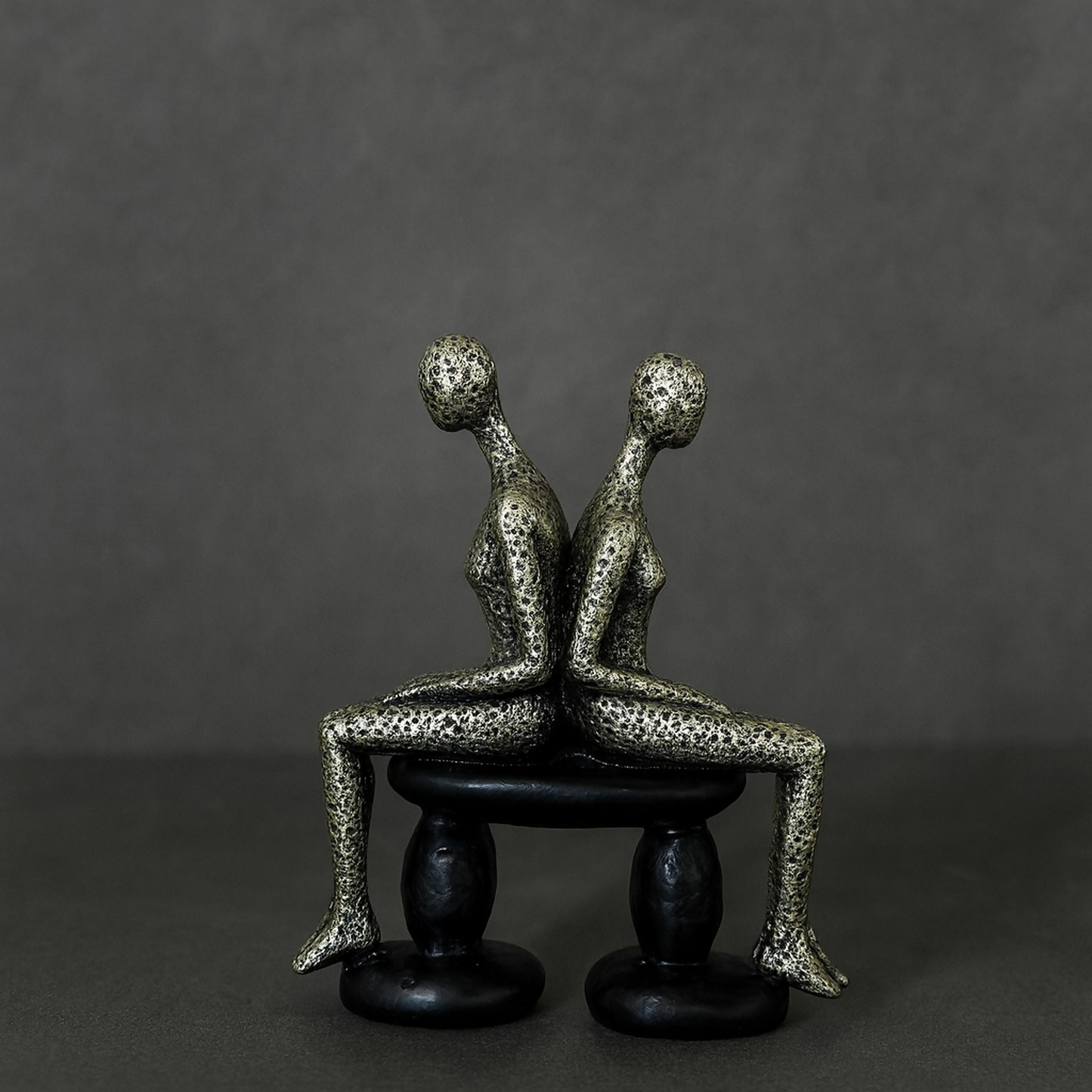 Abstract Couple Sitting Showpiece Statue for Home Decor & Gifting