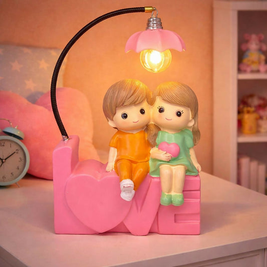 Pink Cute Couple Love Lamp Decorative Night Light Showpiece