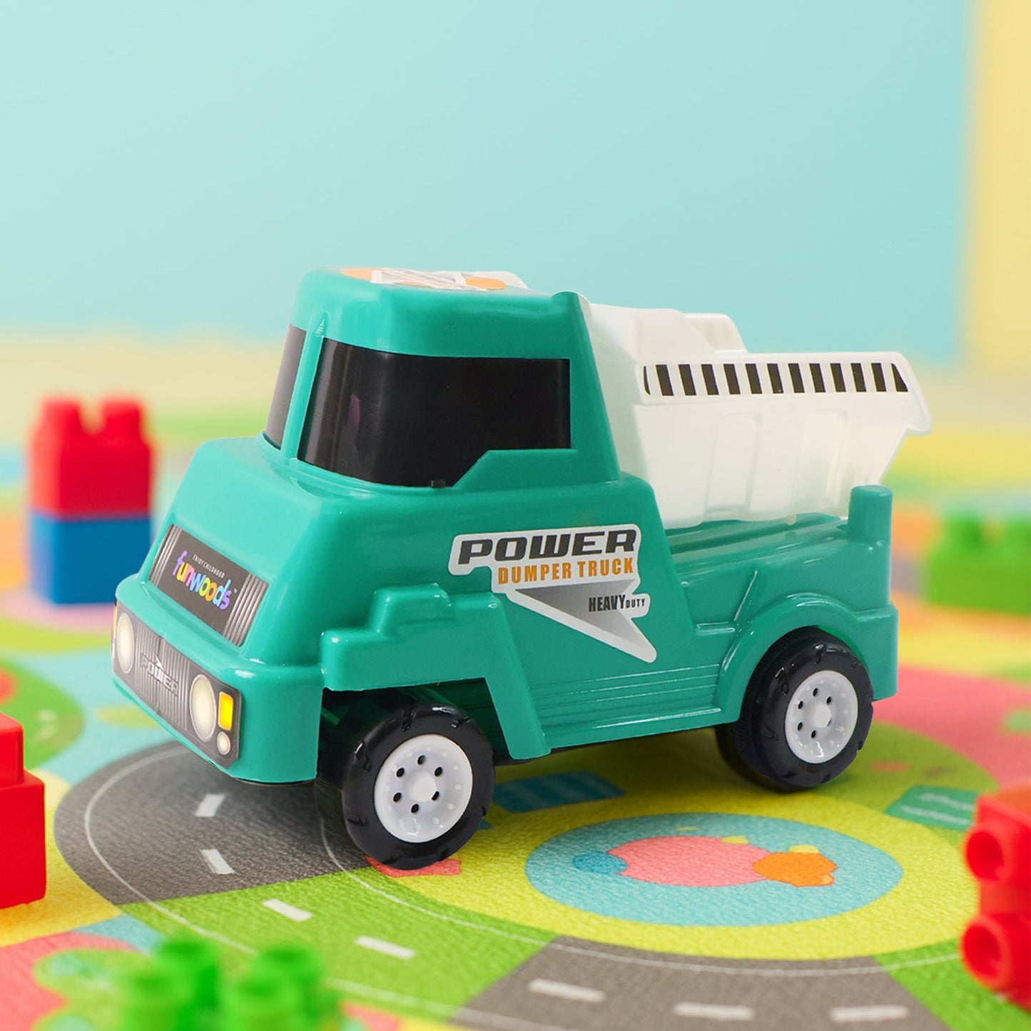 Funwoods Kids Power Dumper Truck Toy Friction Powered Construction Dump Truck Toy for Kids Playtime Indoor Outdoor Activity Toy Vehicle 1 Pc