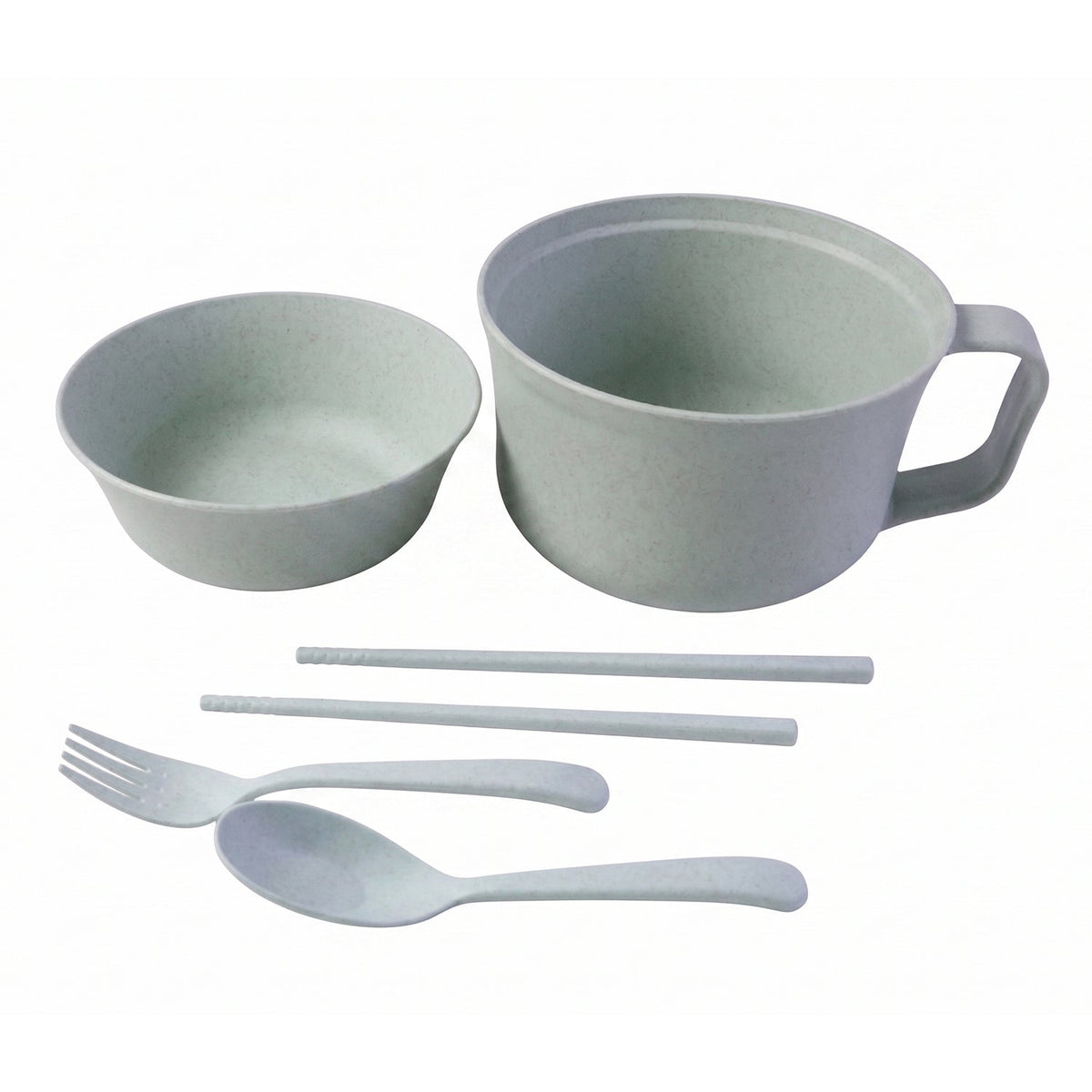 Durable wheat straw chopsticks and spoon in eco-friendly dinnerware set