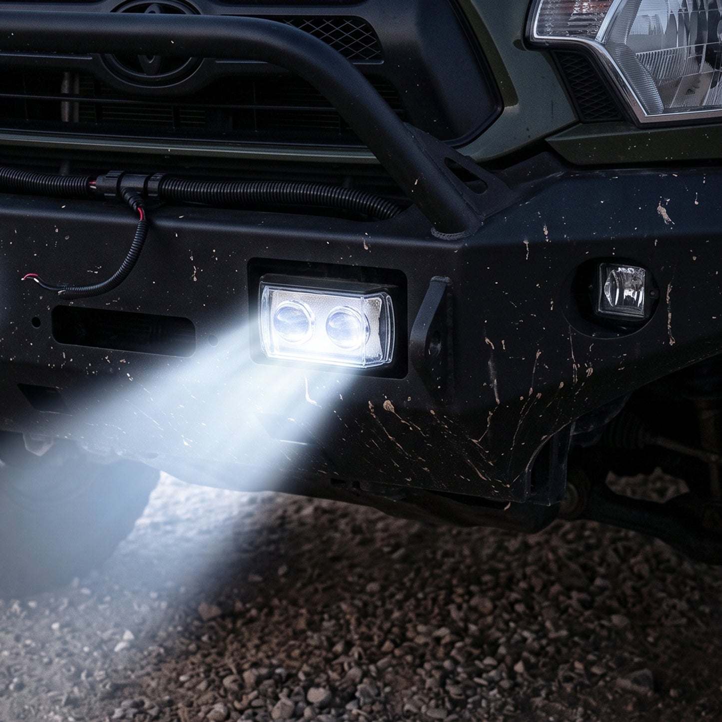3 Mode LED Spotlight Universal Ultra Mini Double Lens Fog Light (1 Pc)
