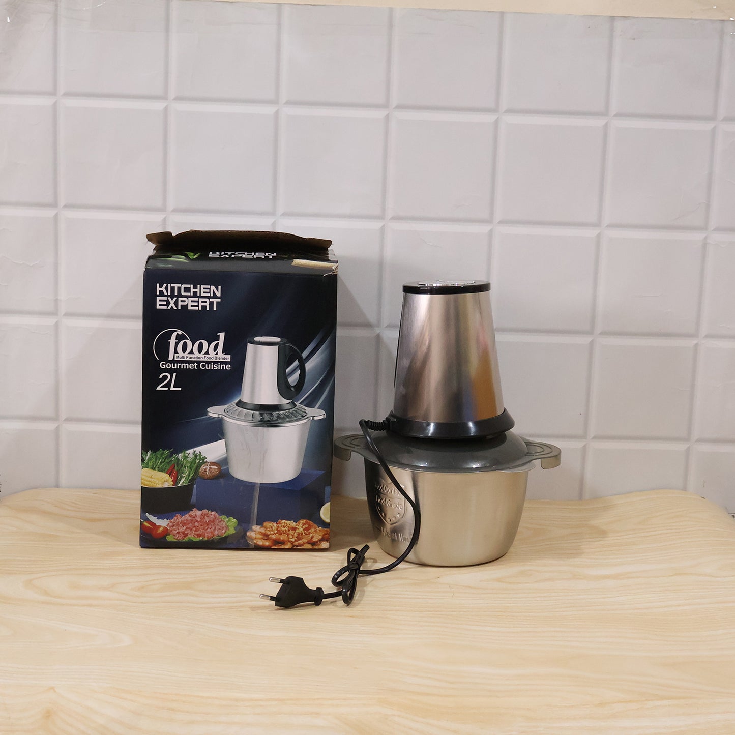 Electric SS Food Processor 2 Litre Vegetable Chopper & Mixer Grinder