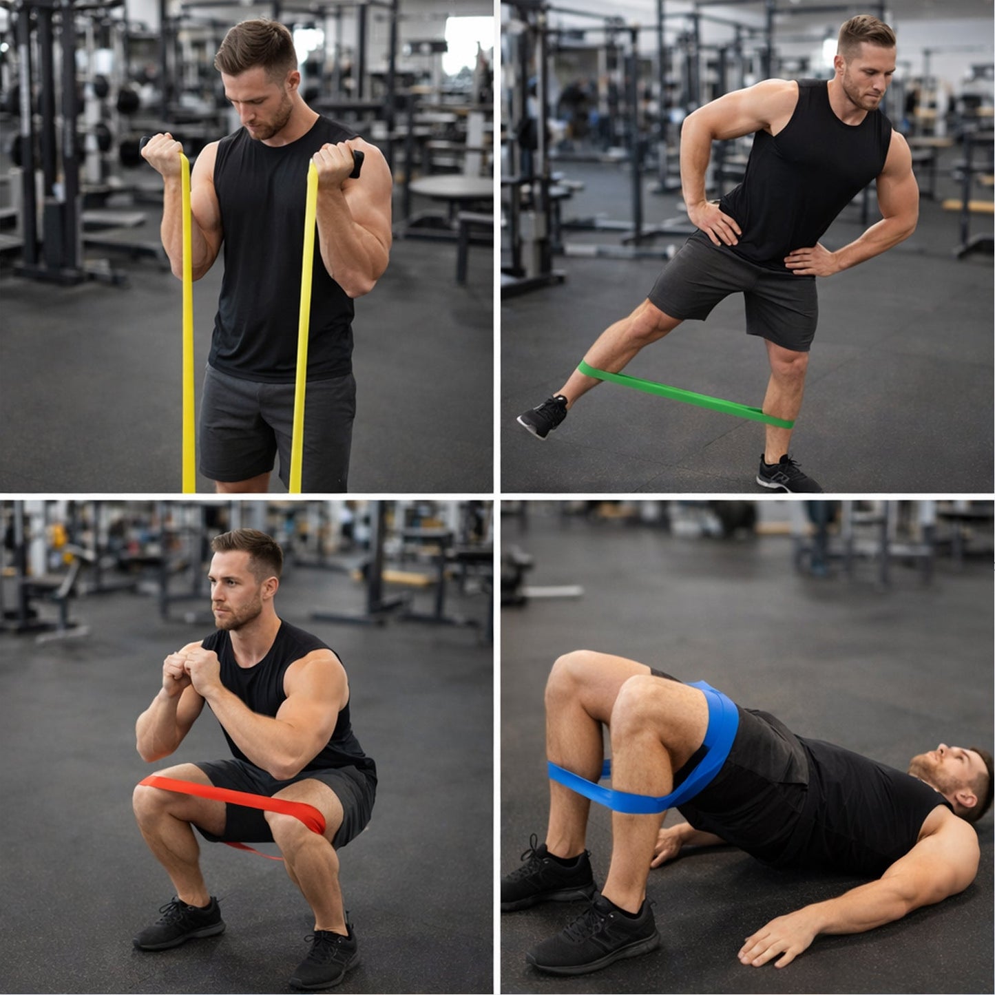 Premium Elastic Resistance Exercise Bands / Belt Set (5 Pc)