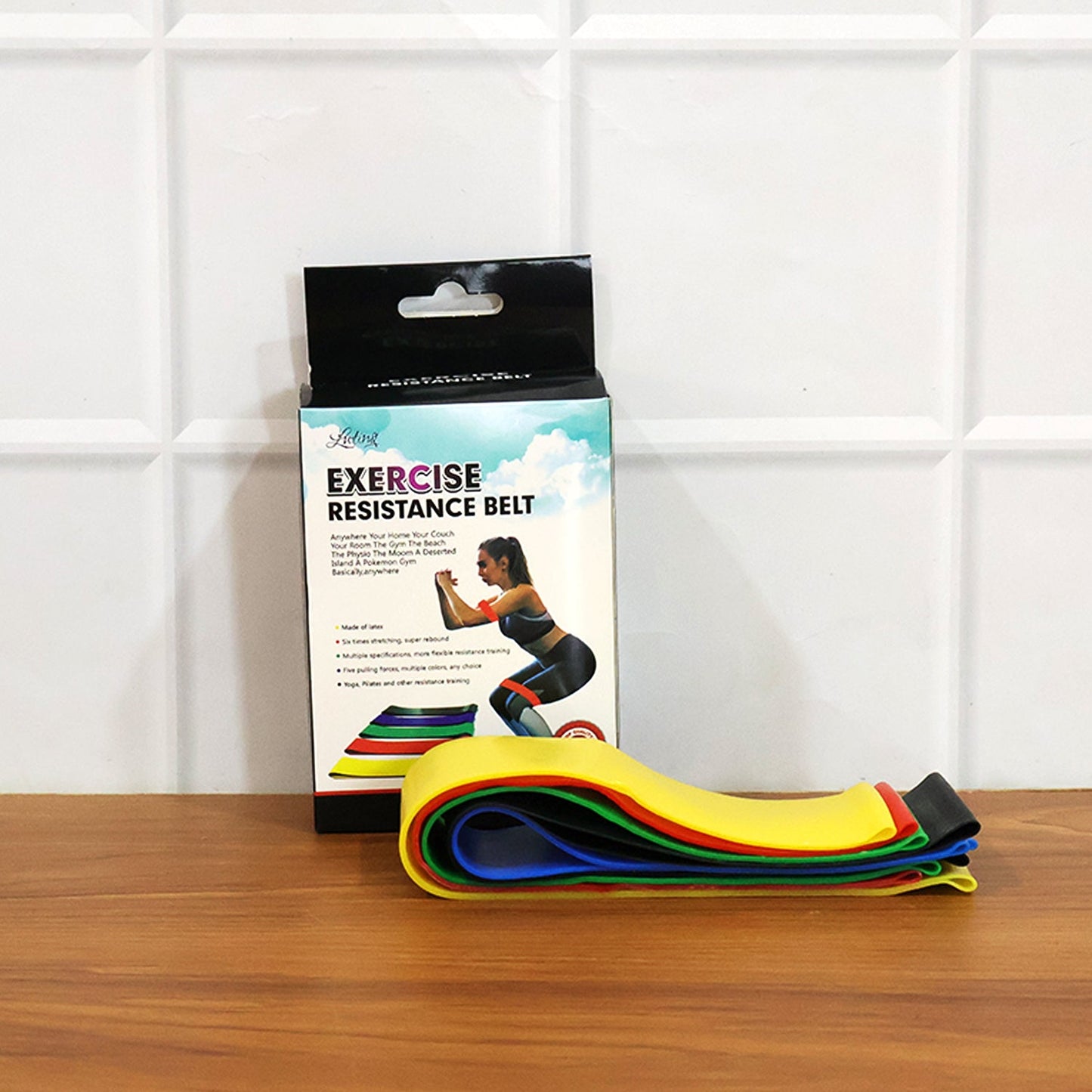 Premium Elastic Resistance Exercise Bands / Belt Set (5 Pc)