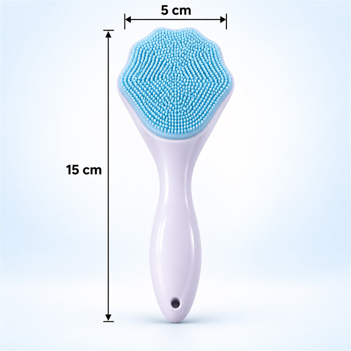 Silicone Face Scrubber Brush with Handle for Facial Cleansing & Massage (1 Pc)