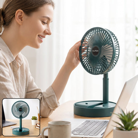 USB powered adjustable height table fan for desk, home and office (1 pc)