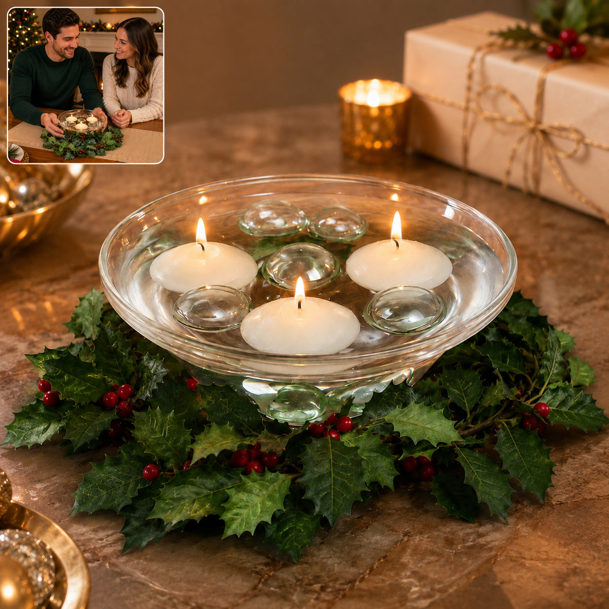 Floating Candle Holder (1 Pc): Romantic Ambiance, Table Decor