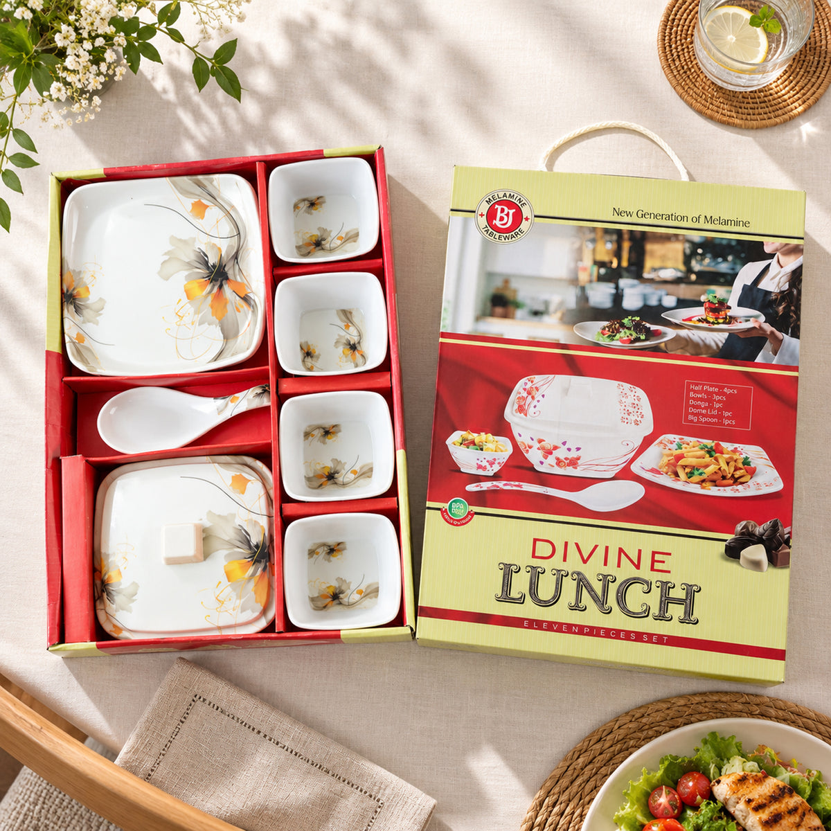 Divine lunch Tableware, Dinner Set (11 Pcs Set)