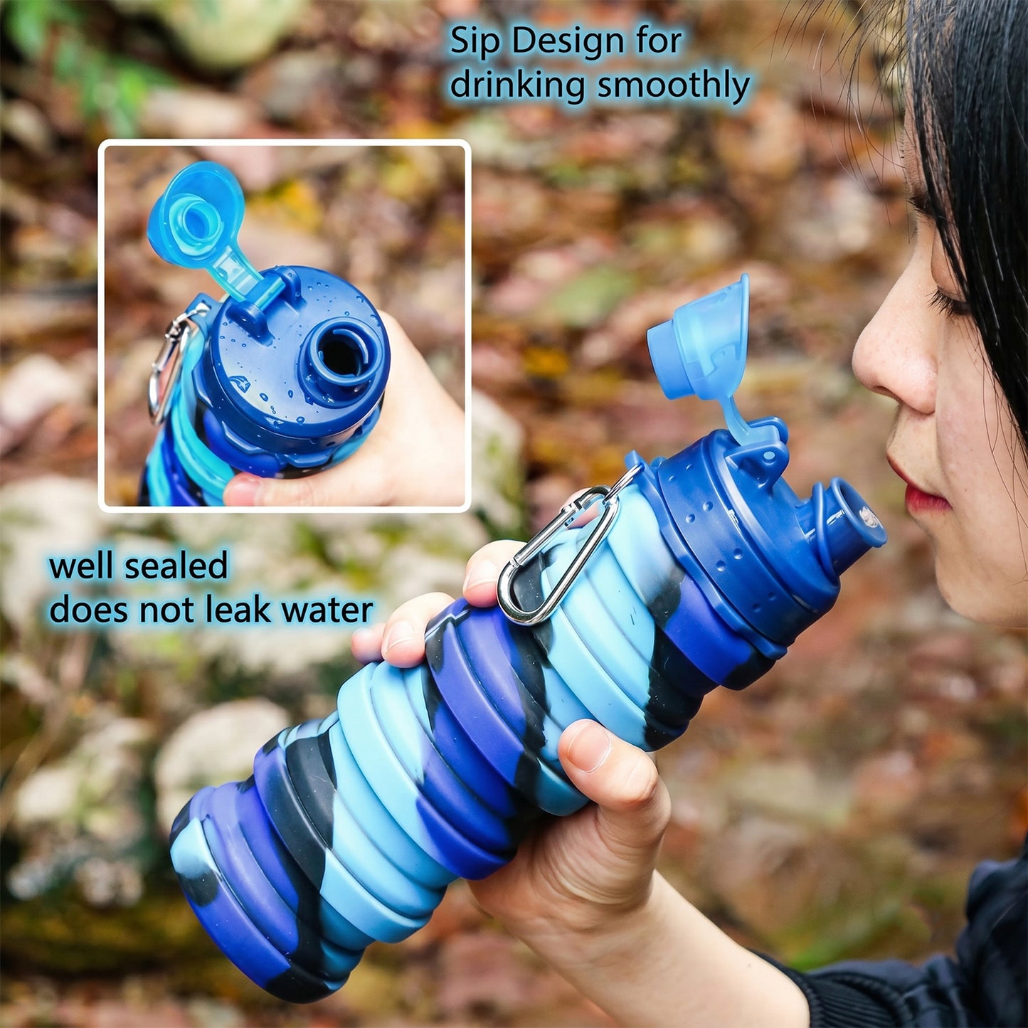 Colorful Collapsible Silicone Water Bottle (1 Pc)