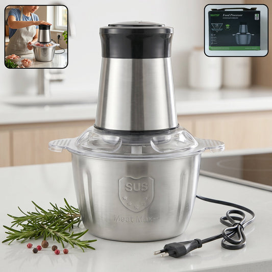 Electric SS food processor 2 litre stainless steel chopper mixer grinder