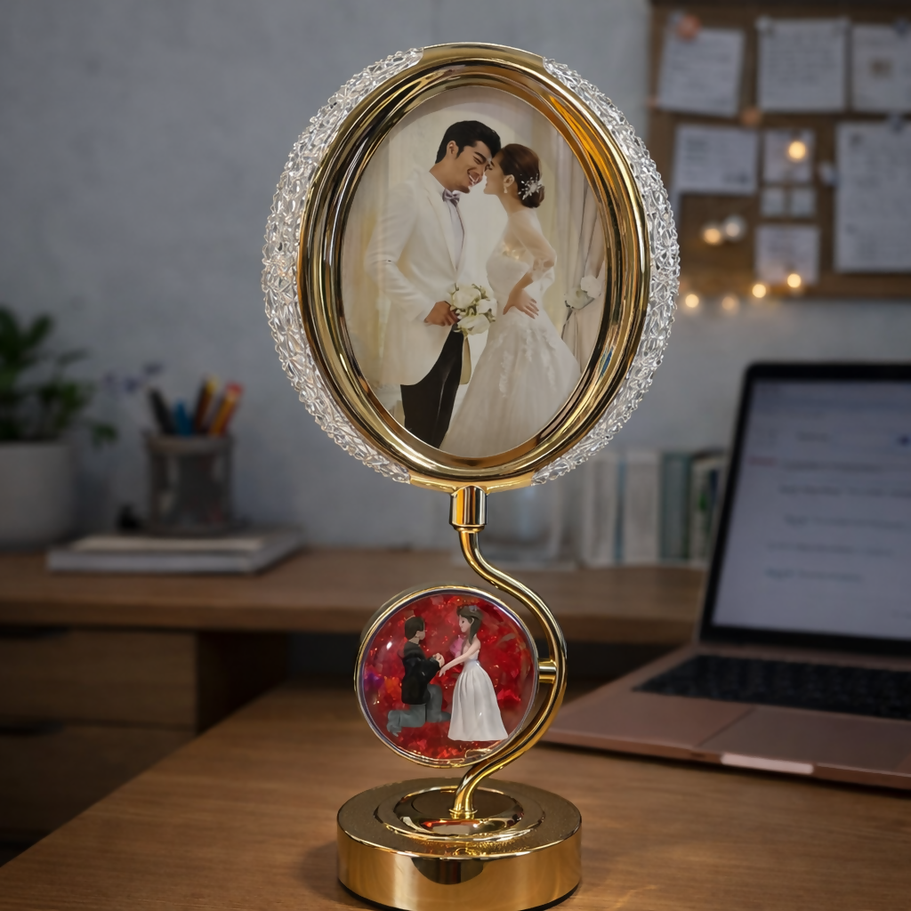 LED Photo Frame Lamp with Dual Display Decorative Table Light