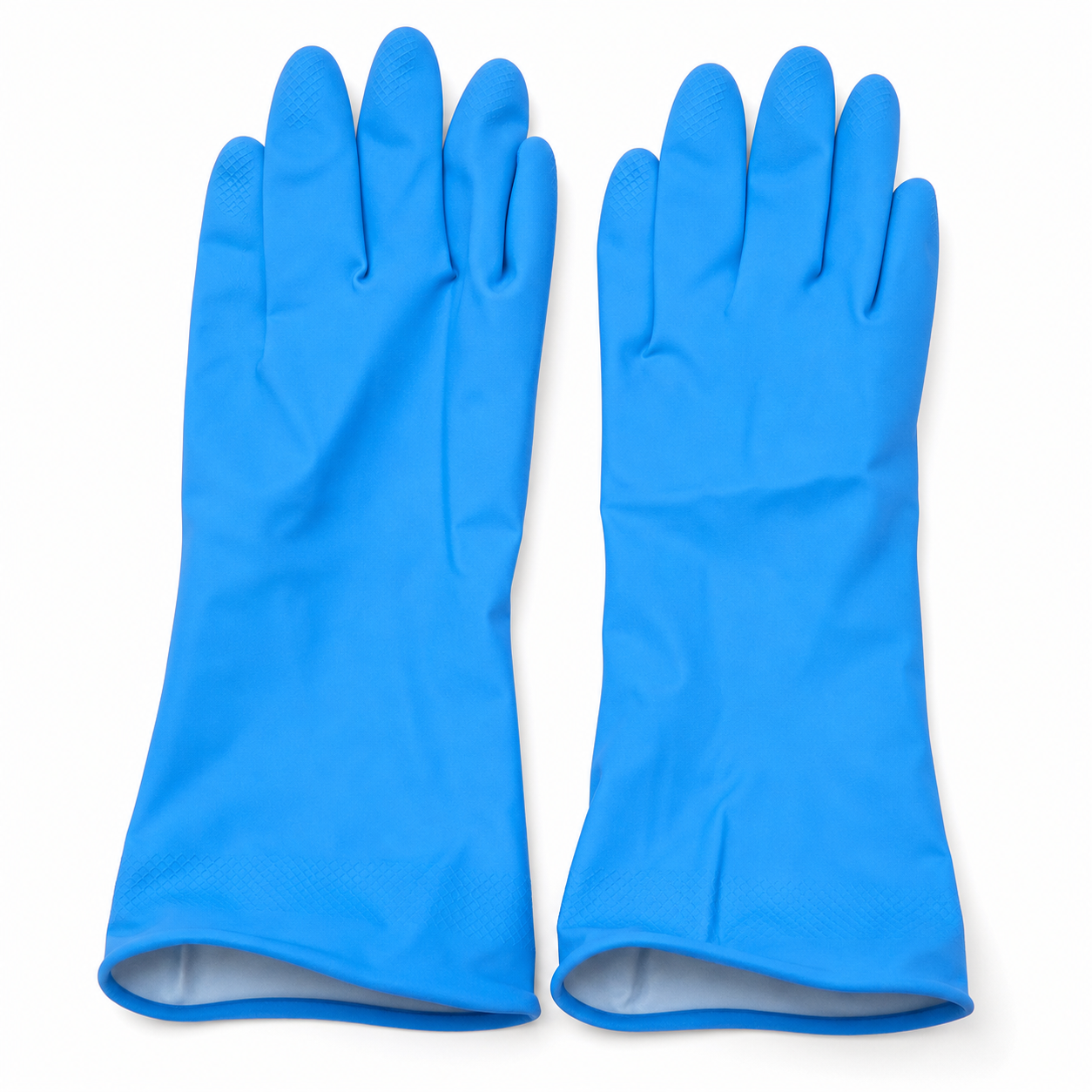 Blue gloves kitchen washing