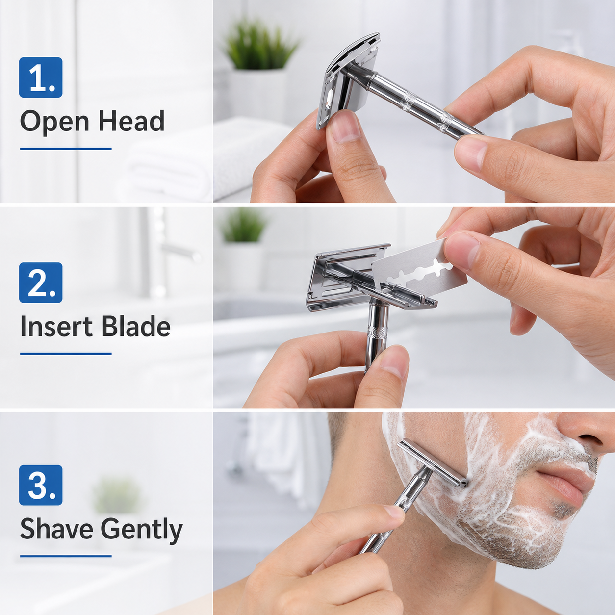 Classic Double Edge Shaving Razor for Men (1 Pc Mix Color)