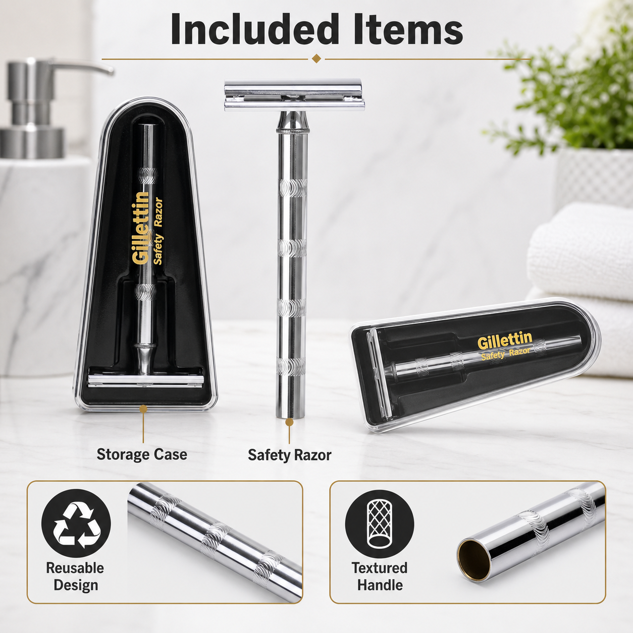 Classic Double Edge Shaving Razor for Men (1 Pc Mix Color)