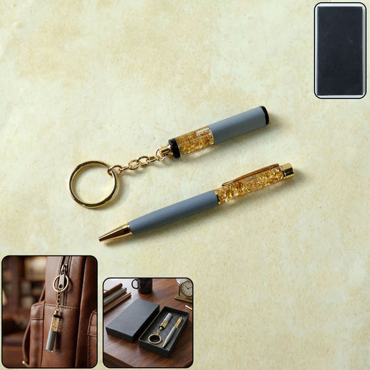 premium 2 in 1 keychain and pen combo gift set