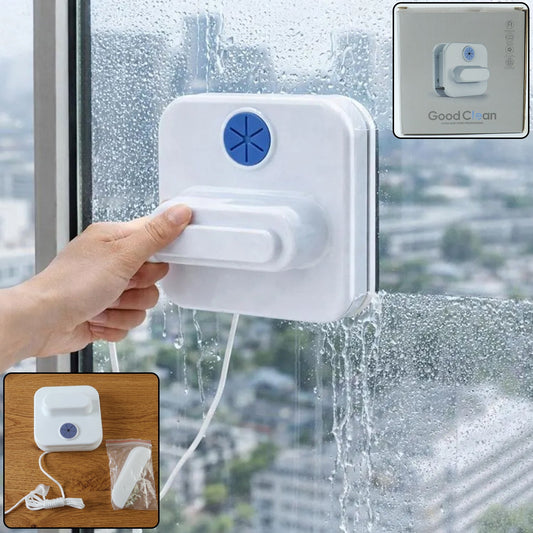 Double sided magnetic window cleaner, glass wiper with safety rope (1 set)