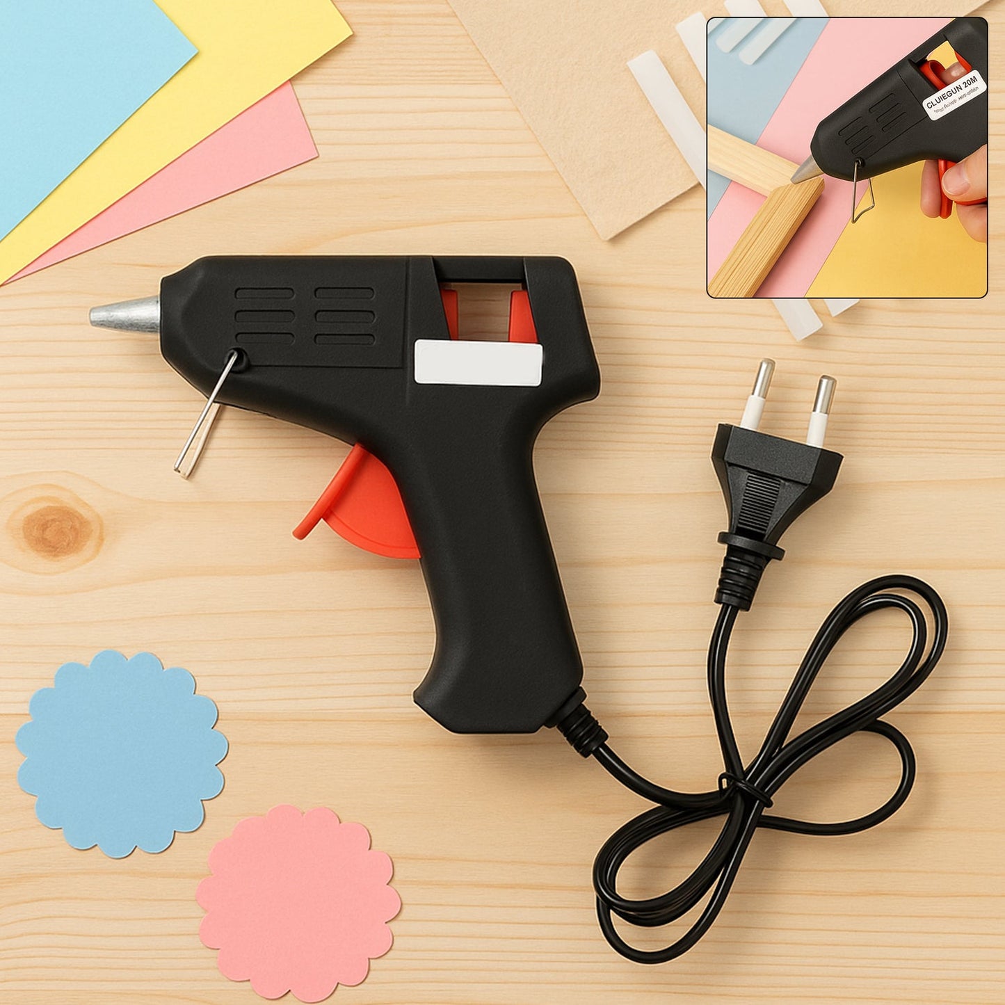 20W Hot Melt Glue Gun  â€“ Fast-Heating Craft & Repair Adhesive Applicator (1 Pc)
