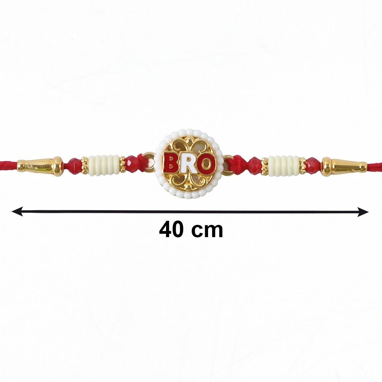 Raksha Bandhan Rakhi featuring Bro letter with festive charm
