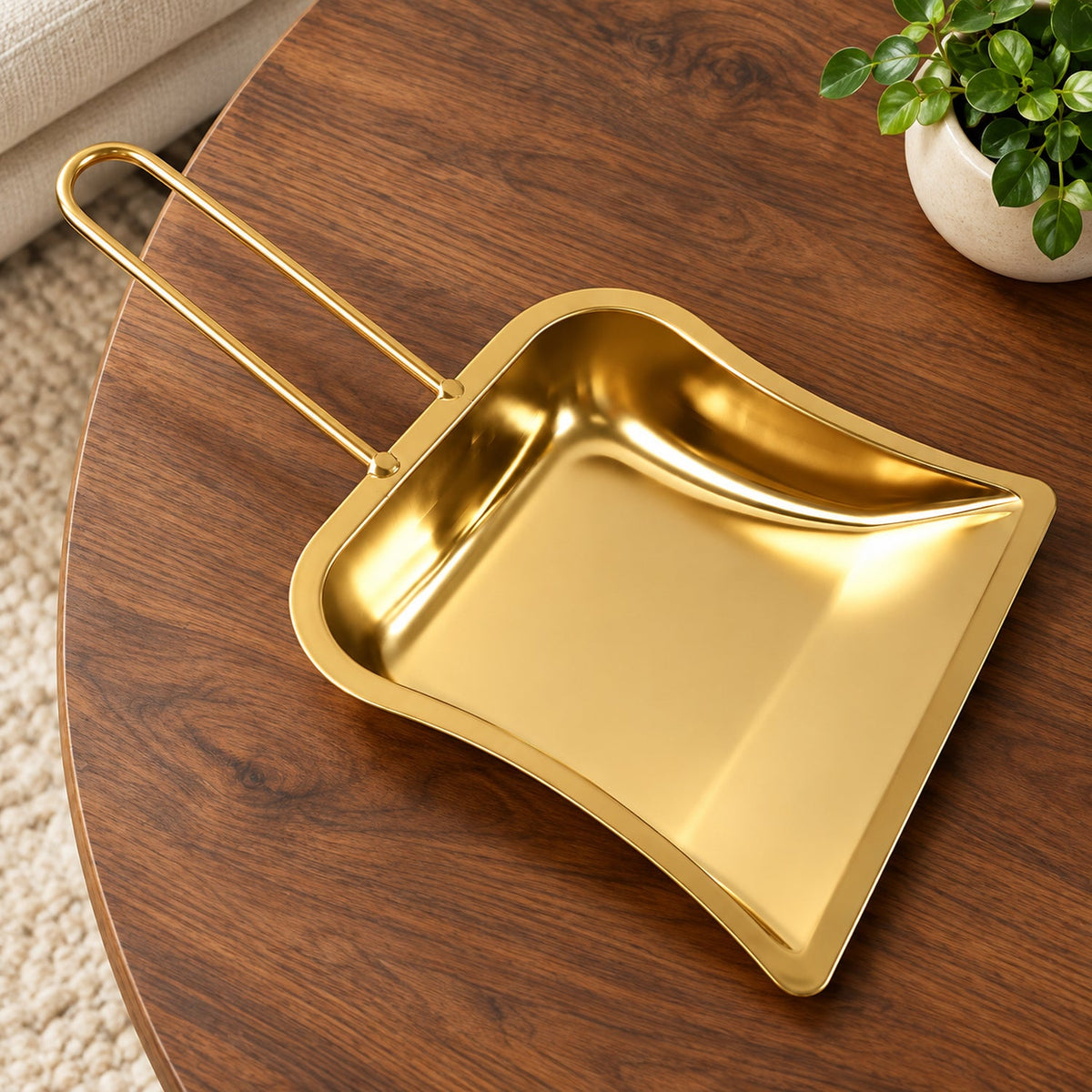 Golden dustpan white bg