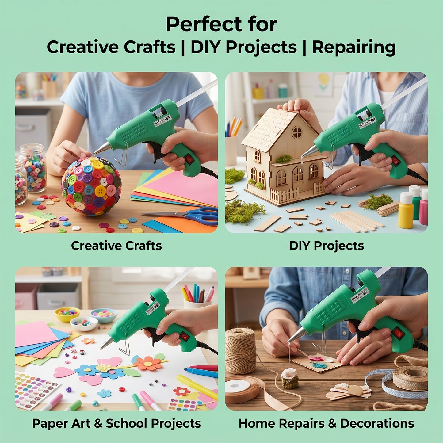 Hot Melt Glue Gun – 60W for Crafts & Quick Repairs | Indo Glow