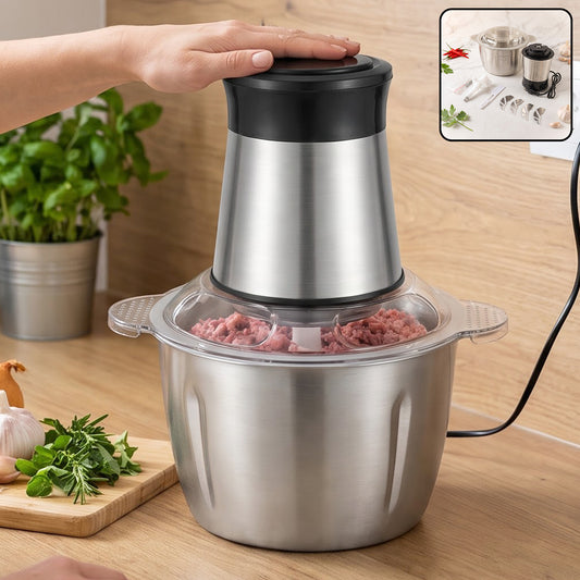 Electric SS Food Processor 2 Litre Vegetable Chopper & Mixer Grinder