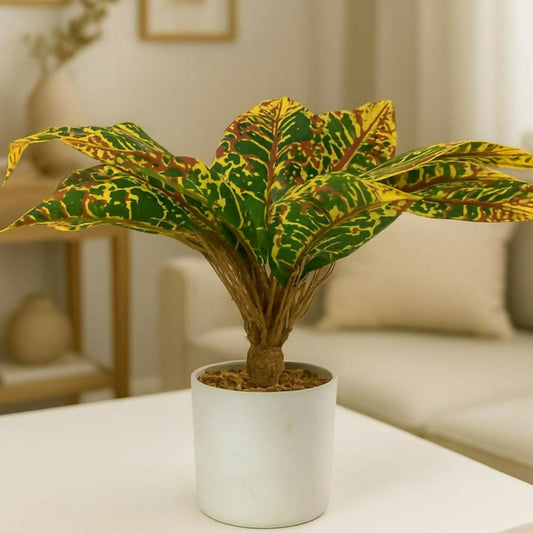 Artificial Decorative Leaf Plant with Pot for Home & Office Table DÃ©cor