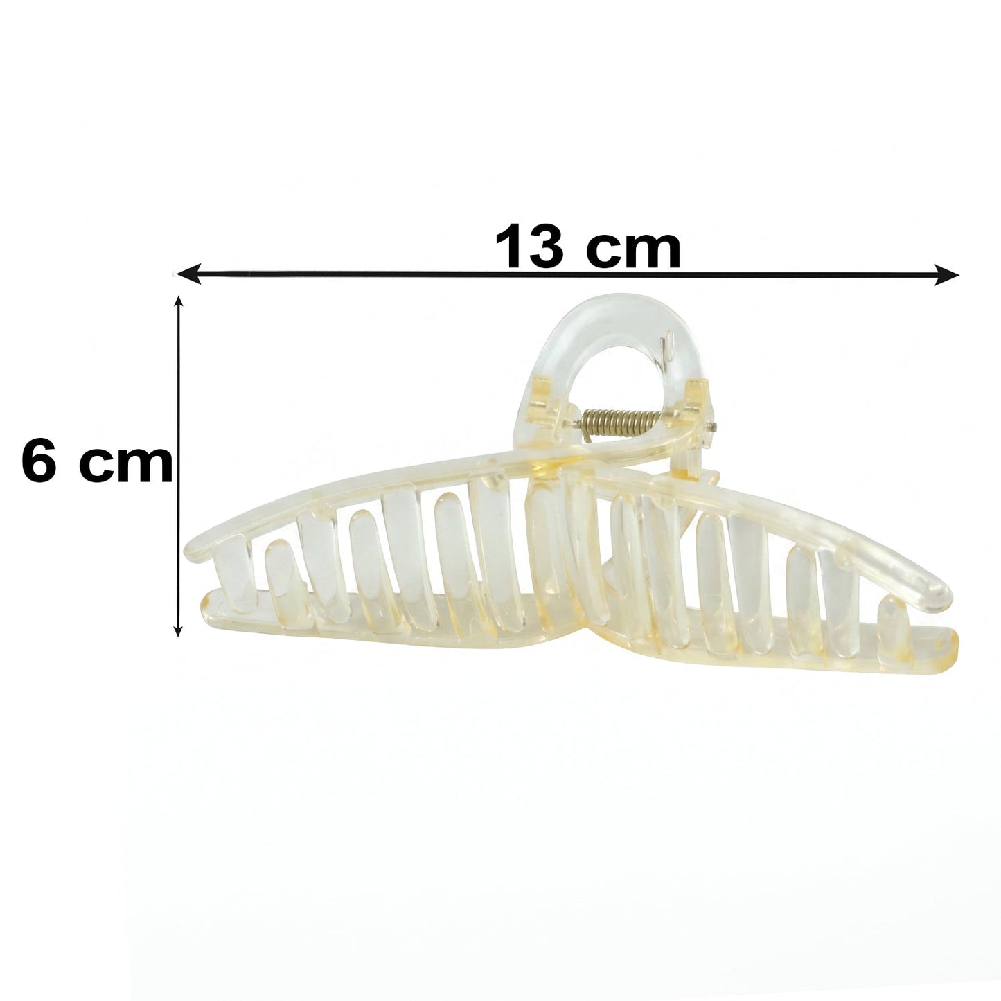 Transparent hair clip size details