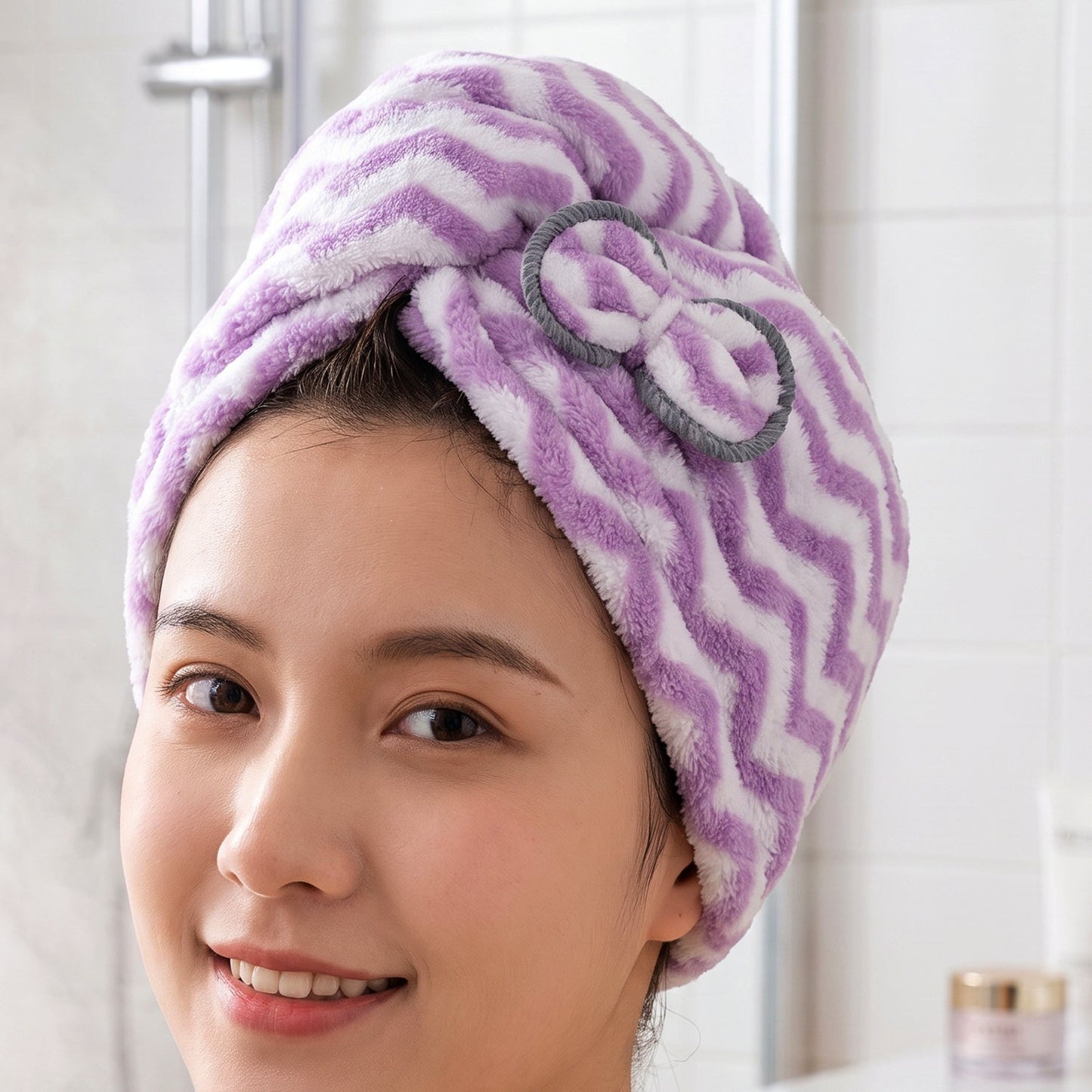 Absorbent wrap drying long hair quickly