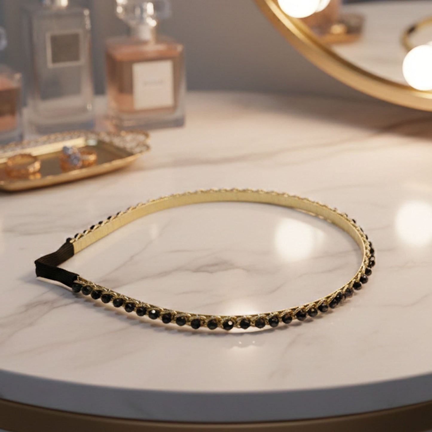 Elegant Gold Finish Decorative Hair Band (1 Pc)