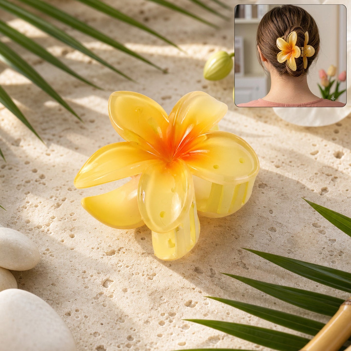 Plastic stylish flower hair clip claw clutcher in mixed designs