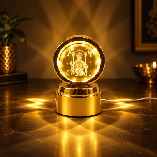 Bajrang Bali 3D Crystal Ball Night Light with LED Illumination (1 Pc)