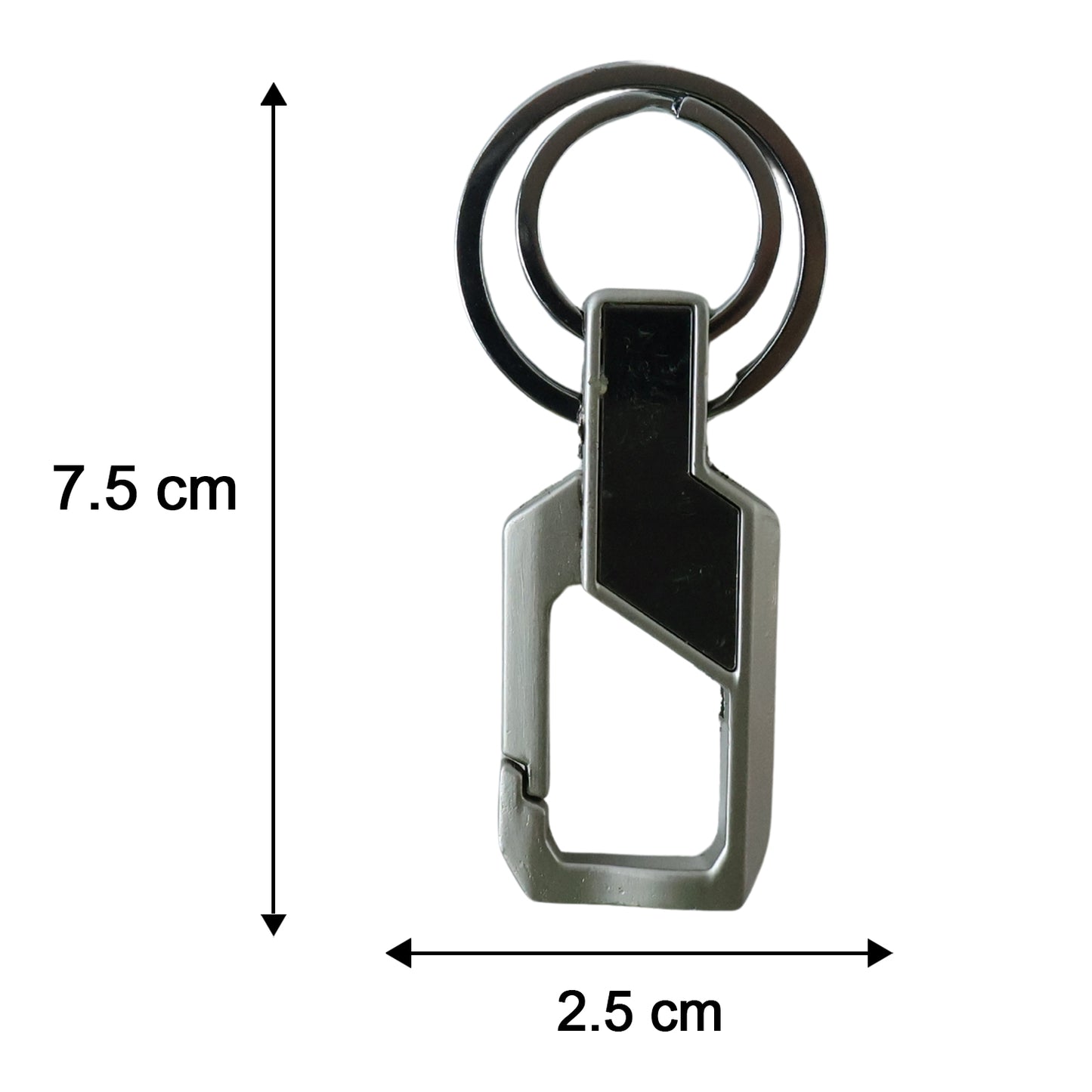 Heavy Duty Stainless Steel Key Holder with Dual Ring Carabiner Clip 1 Pc