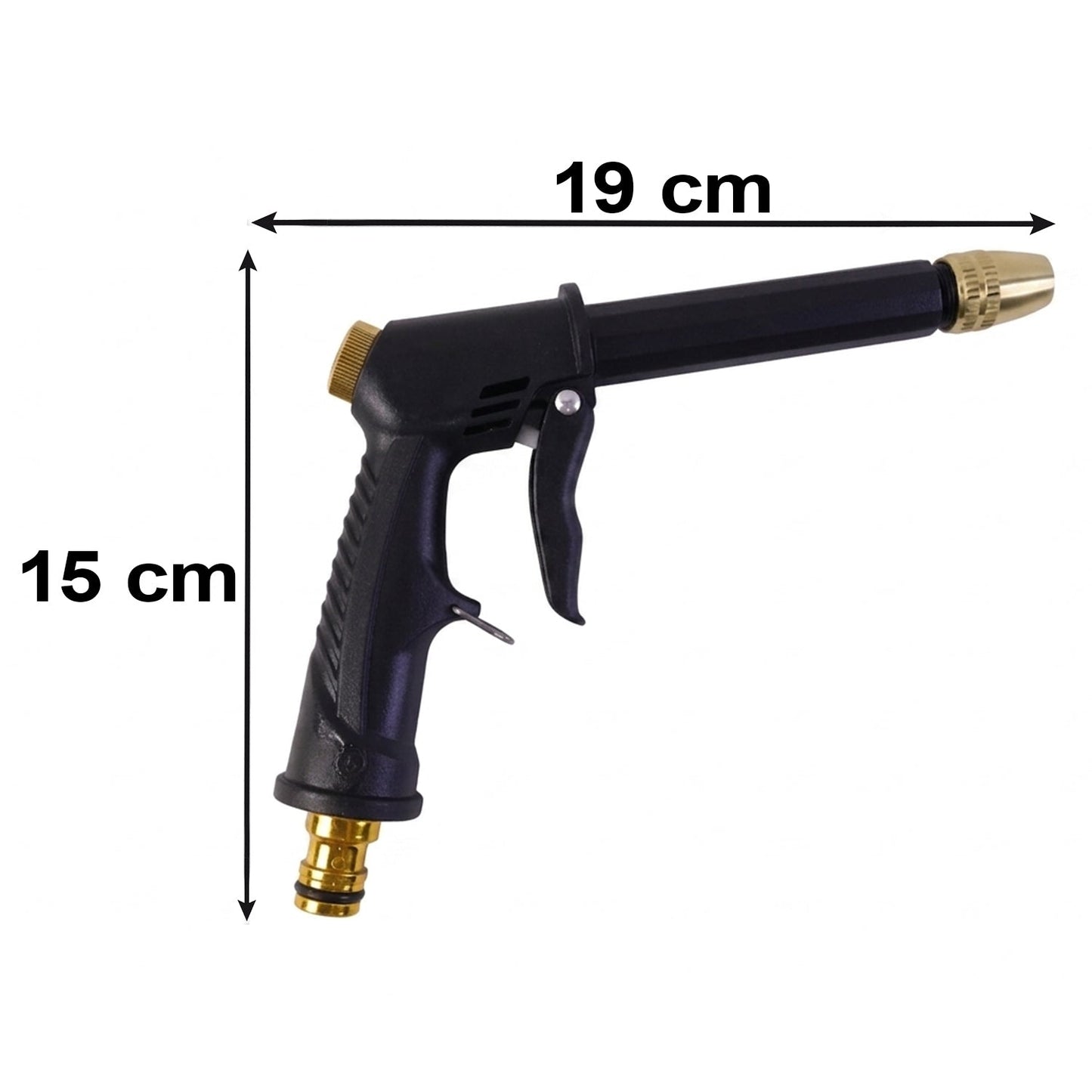 Easy-to-use garden water spray gun with adjustable settings and hose connection