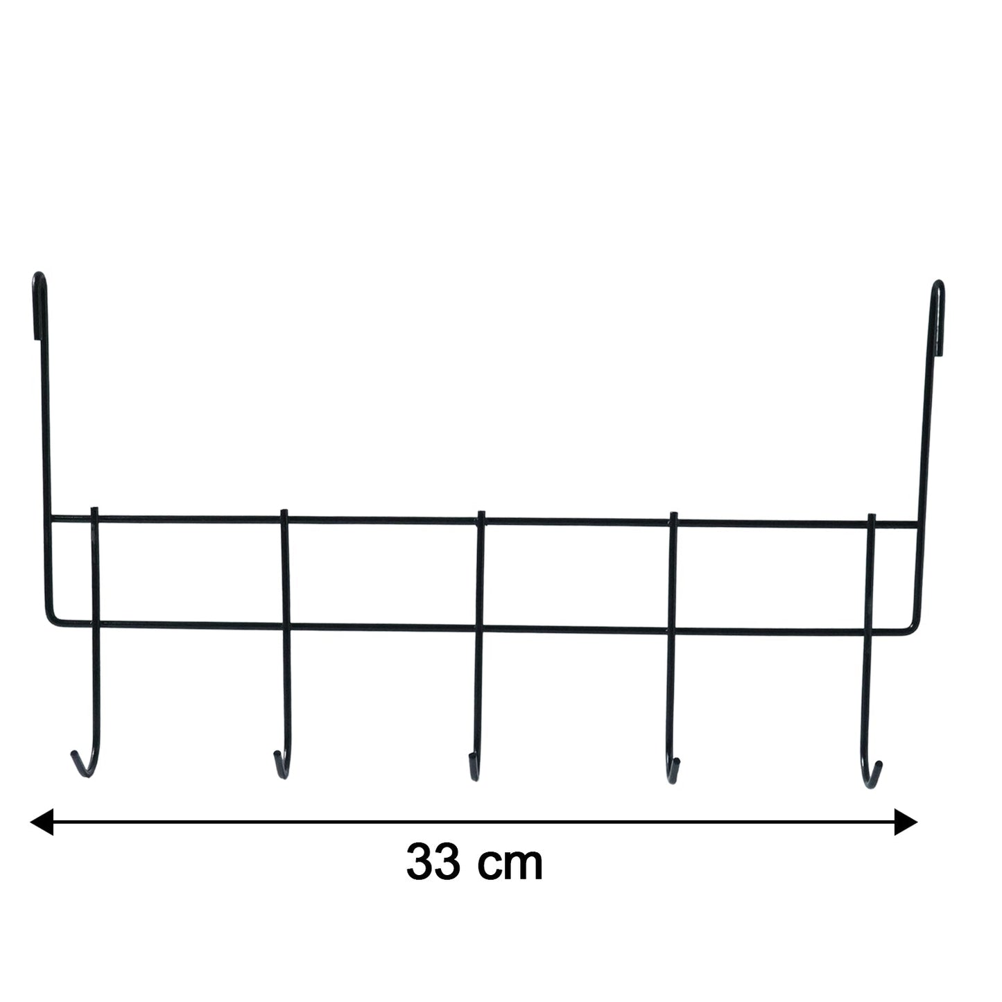 Premium Over The Door Metal 5 Hook Rack 1 Pc