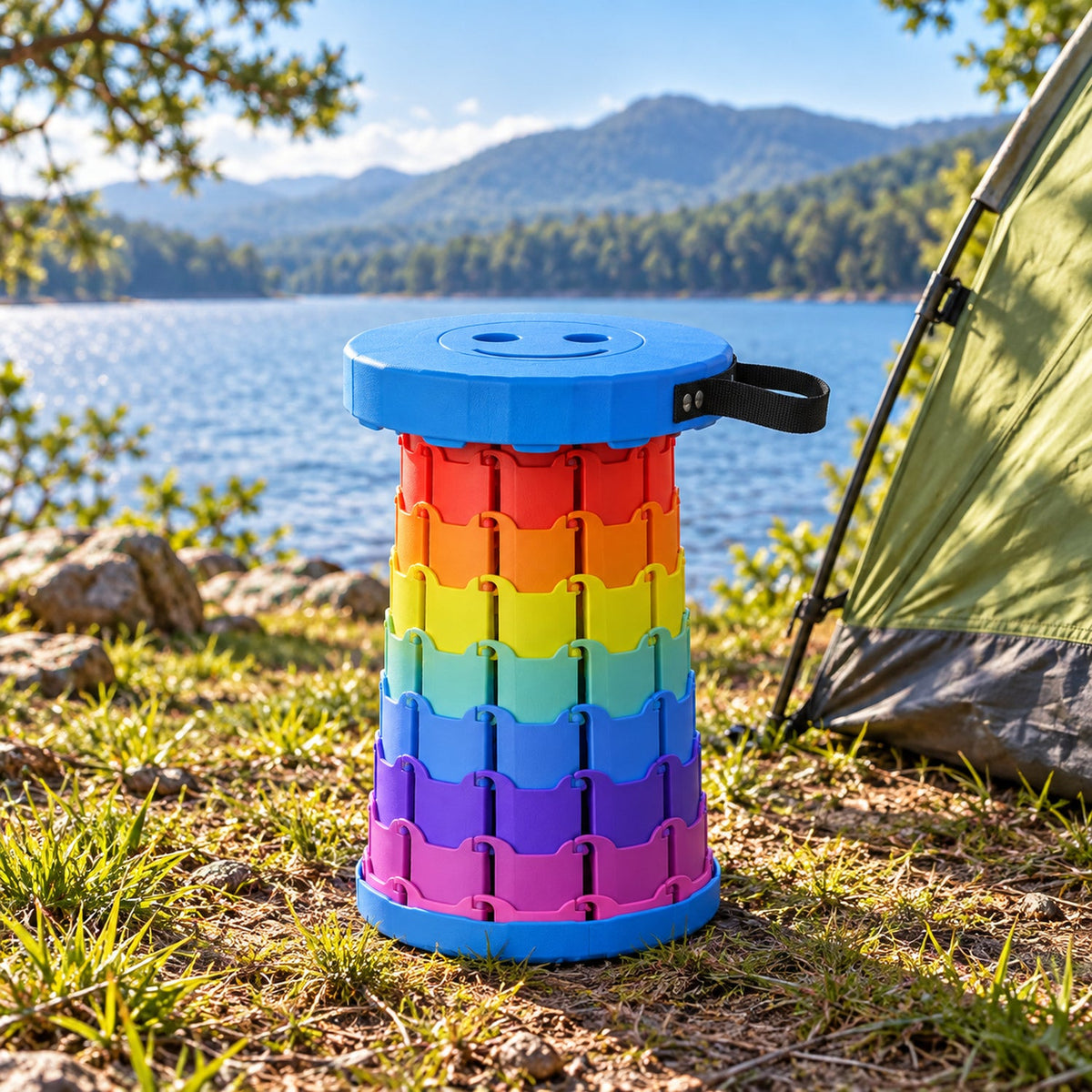 Portable camping seat retractable