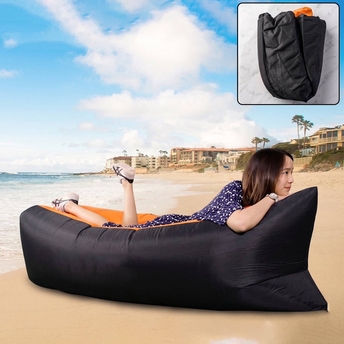 Inflatable Air Sofa Lounger with Carry Bag
