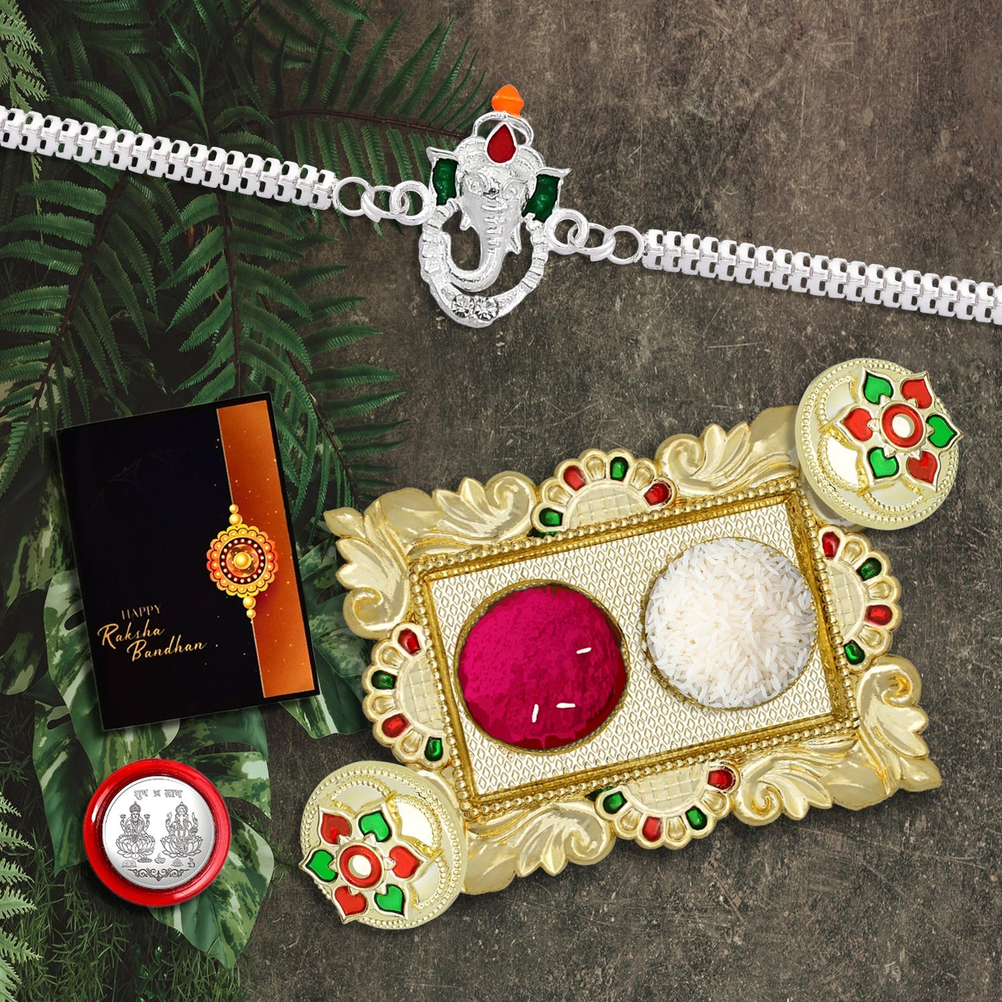 Ganesh bracelet rakhi in spiritual Rakhi combo gift set
